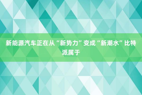 新能源汽车正在从“新势力”变成“新潮水”比特派属于