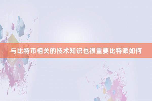 与比特币相关的技术知识也很重要比特派如何