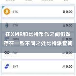 在XMR和比特币派之间仍然存在一些不同之处比特派查询