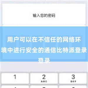 用户可以在不信任的网络环境中进行安全的通信比特派登录